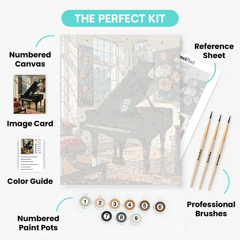 Elegant Piano Room - Paint by Numbers Kit