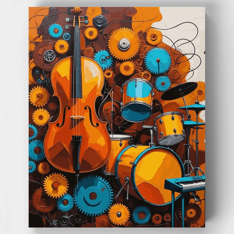 Musical Gears Symphony - Paint by Numbers Kit
