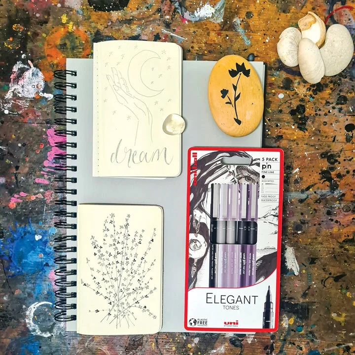 UNI PIN Elegant Tones Fineliner Marker Set of 5
