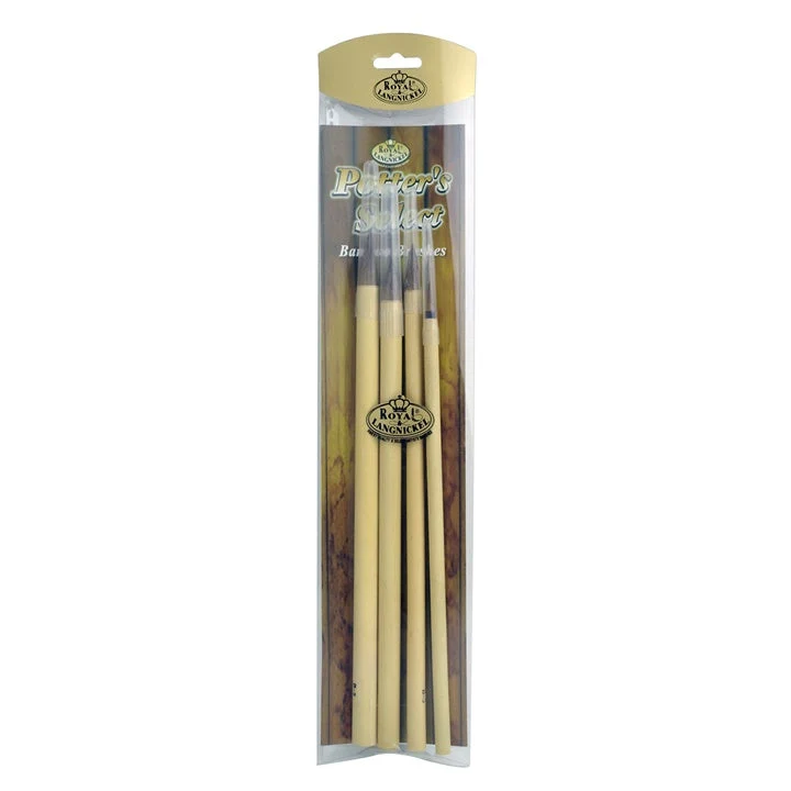 Royal and Langnickel Bamboo Brushes for Ceramics and Calligraphy, Set of 4
