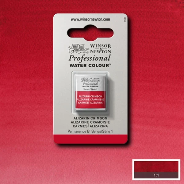 Winsor and Newton - Professional Artists' Watercolour Half Pan - HP - Alizarin Crimson