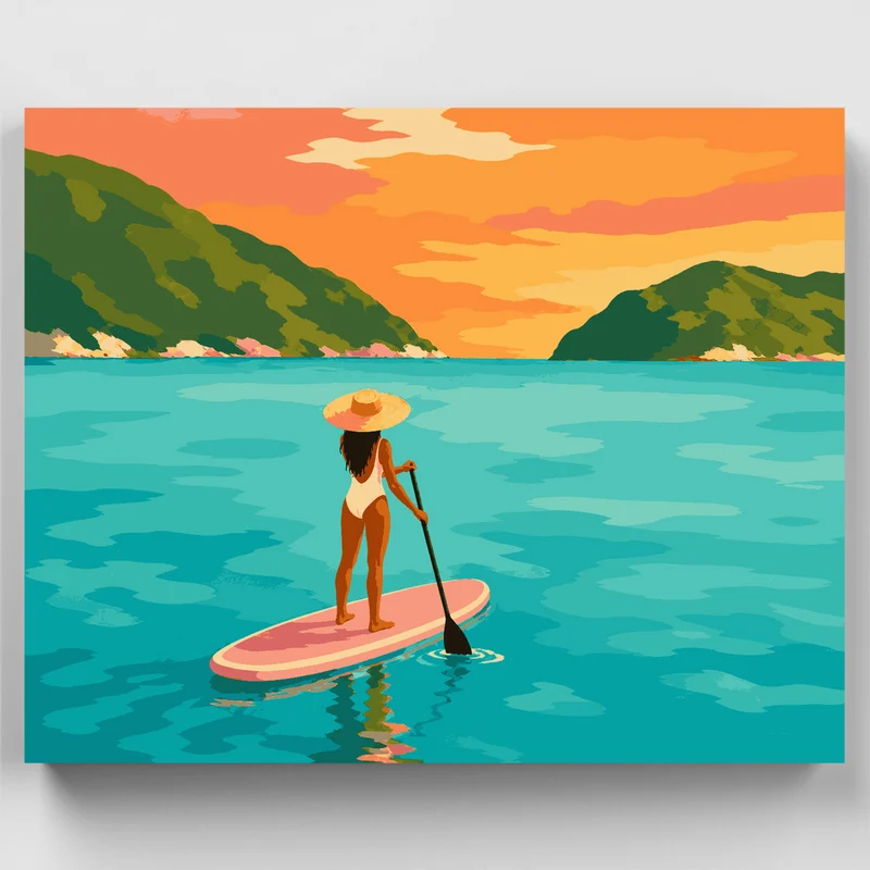 Paddleboard at Sunset - Paint by Numbers Kit