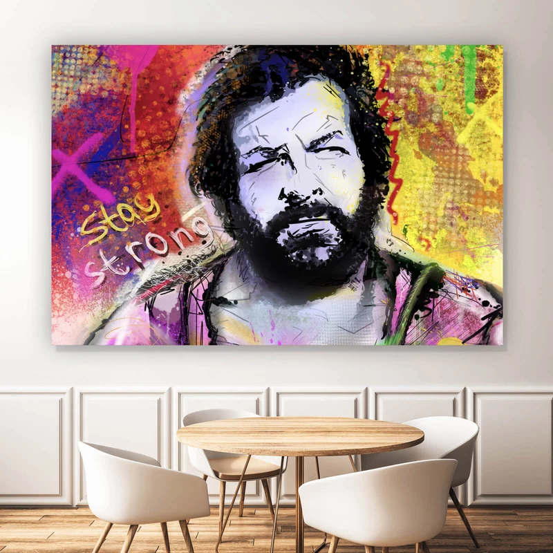 Leinwandbild Portrait Schauspieler in Graffiti Optik Querformat