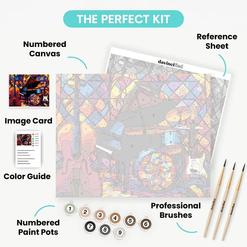 Jazz Band Stained Glass - Paint by Numbers Kit