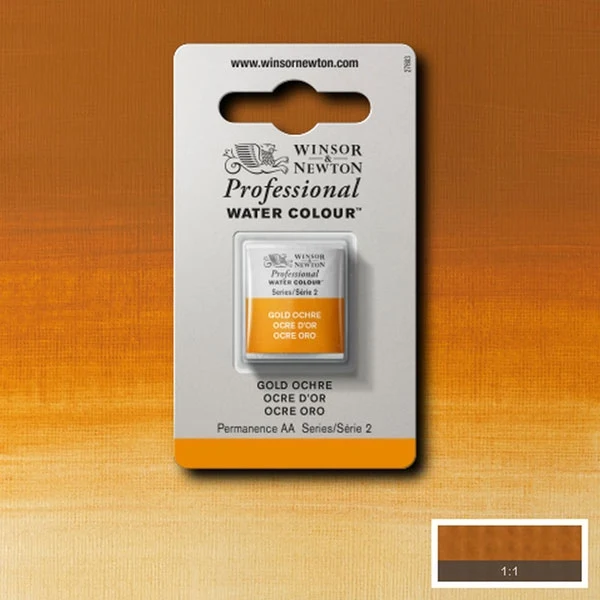 Winsor and Newton - Professional Artists' Watercolour Half Pan - HP - Gold Ochre