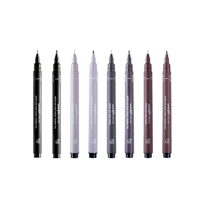 UNI PIN Creative Strokes Fineliner Marker Set of 8