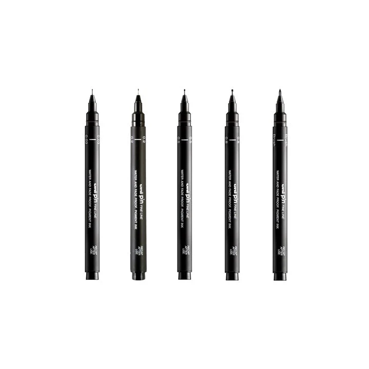 UNI PIN Artist Selection Fineliner Marker Set of 5