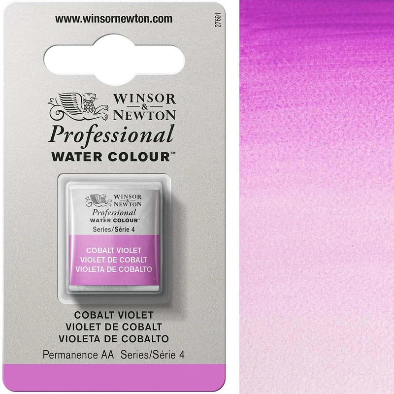Winsor and Newton - Professional Artists' Watercolour Half Pan - HP - Cobalt Violet