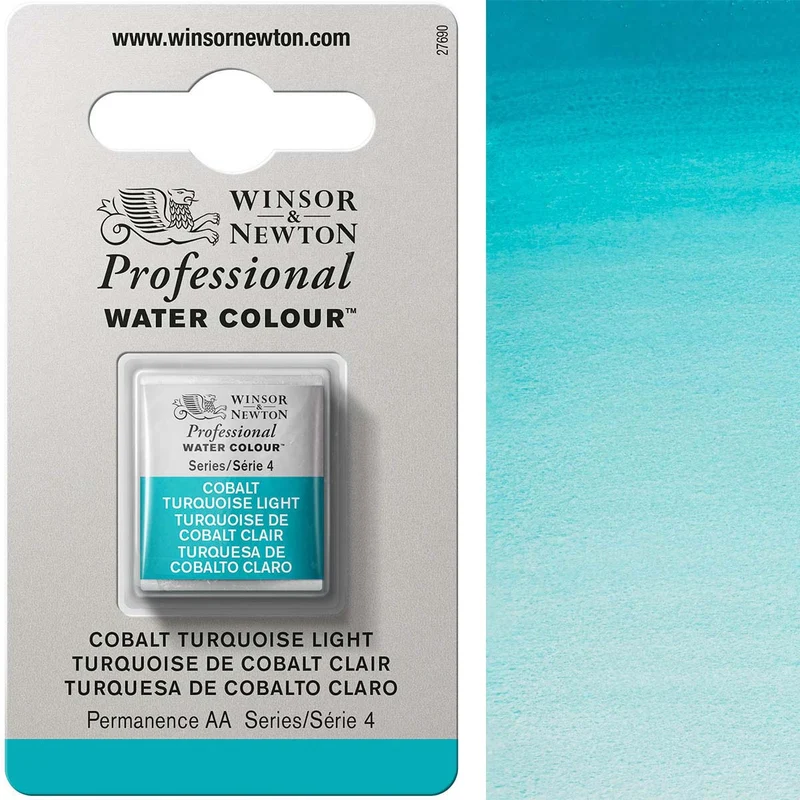 Winsor and Newton - Professional Artists' Watercolour Half Pan - HP - Cobalt Turquoise Light