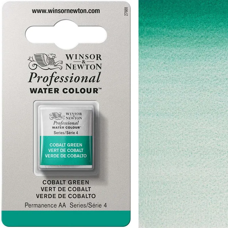 Winsor and Newton - Professional Artists' Watercolour Half Pan - HP - Cobalt Green