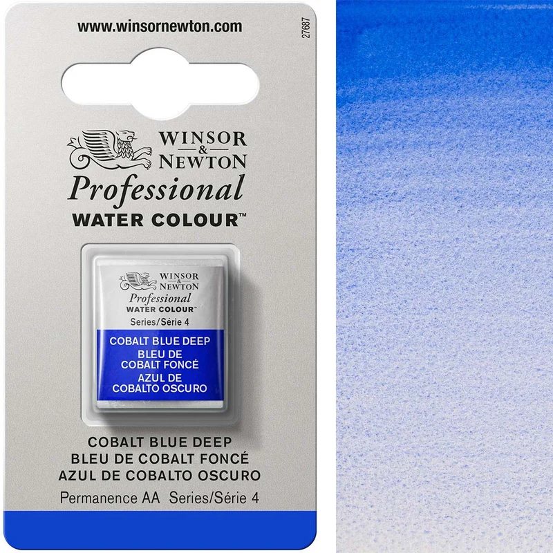 Winsor and Newton - Professional Artists' Watercolour Half Pan - HP - Cobalt Blue Deep