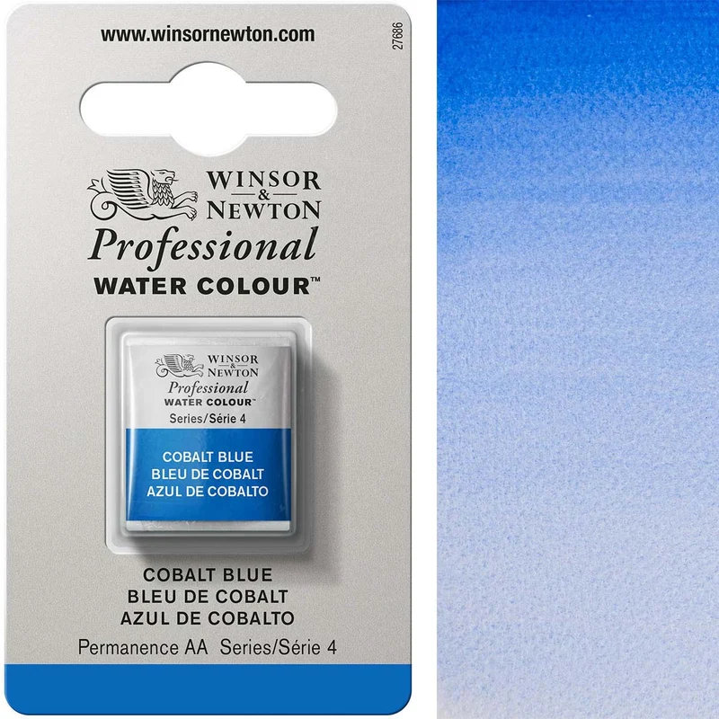 Winsor and Newton - Professional Artists' Watercolour Half Pan - HP - Cobalt Blue