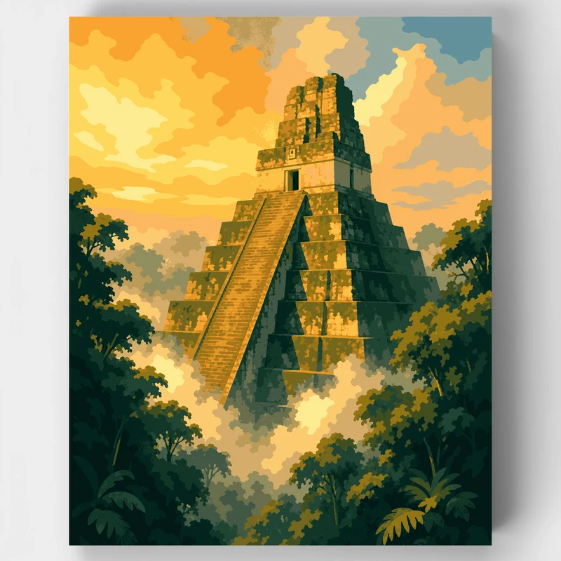 Mayan Temple - Paint by Numbers Kit