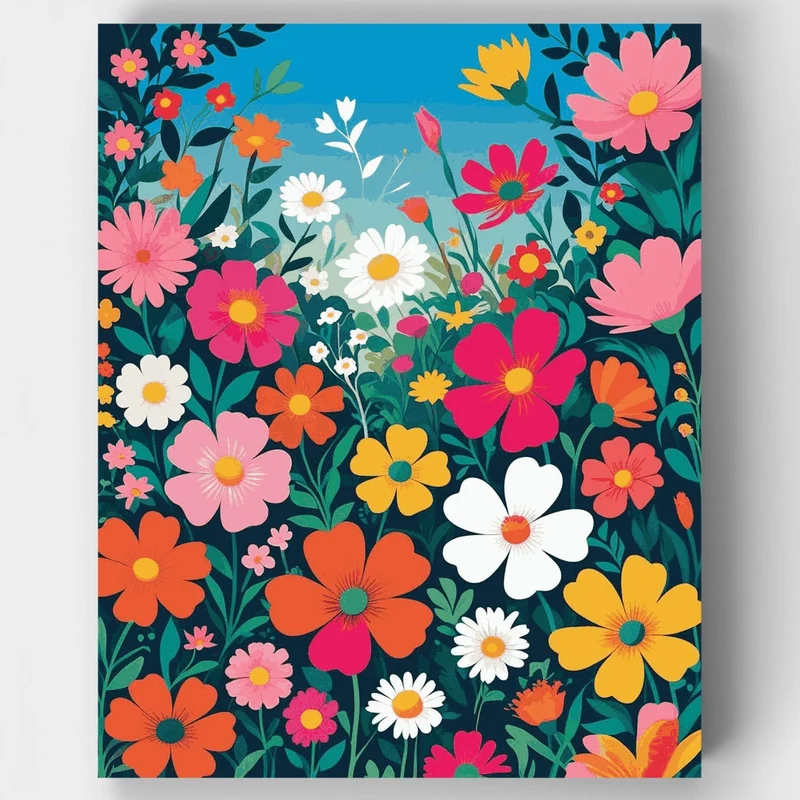 Vibrant Wildflower Garden - Paint by Numbers Kit