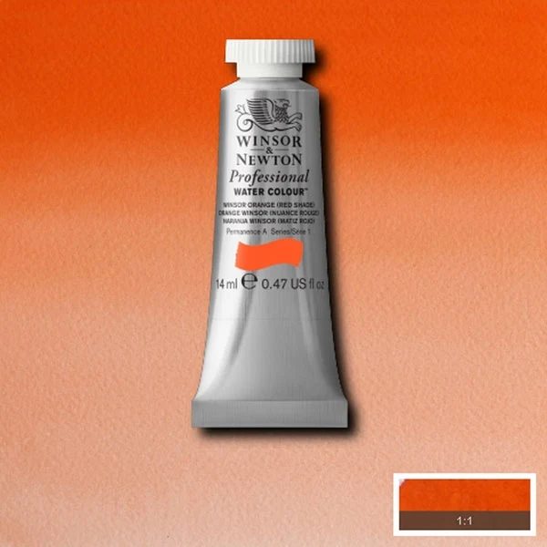 Winsor and Newton - Professional Artists' Watercolour - 14ml - Winsor Orange Red Shade