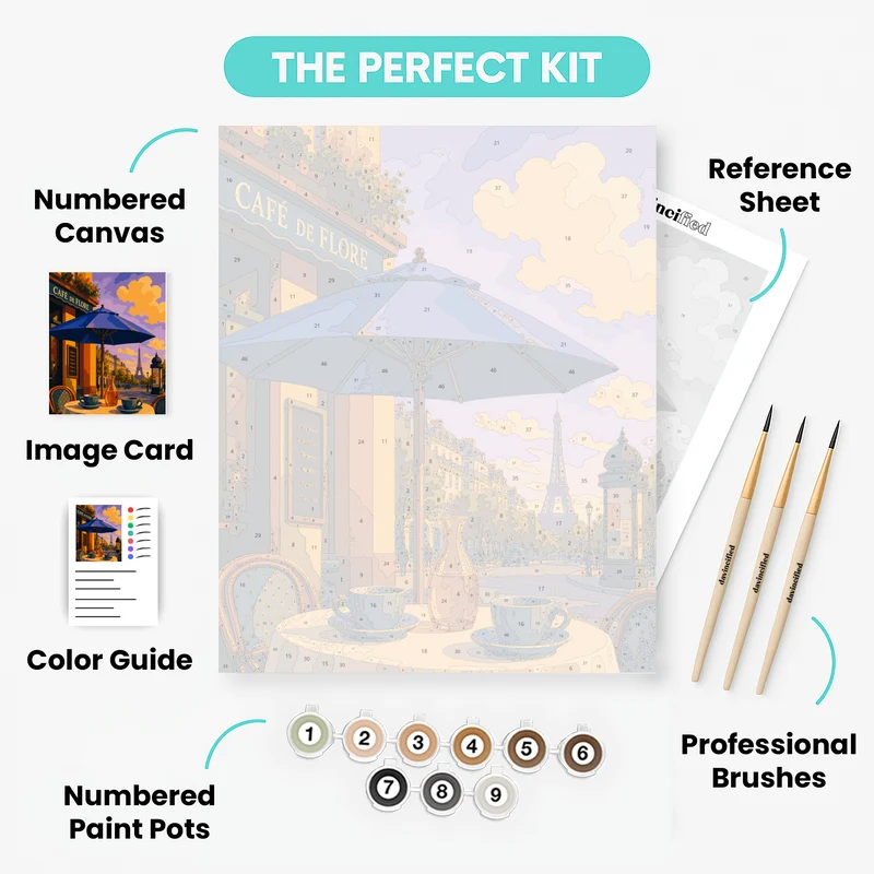 Café de Flore Paris - Paint by Numbers Kit