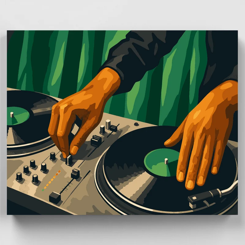 DJ Turntable Hands - Paint by Numbers Kit