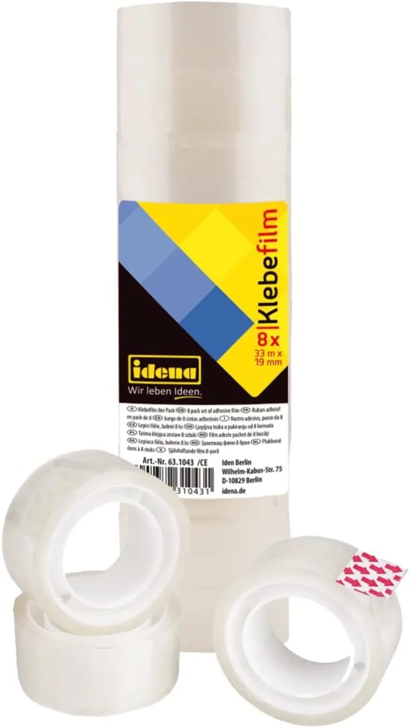 Idena Klebefilm transparent 19mm x 33m - 8 Rollen