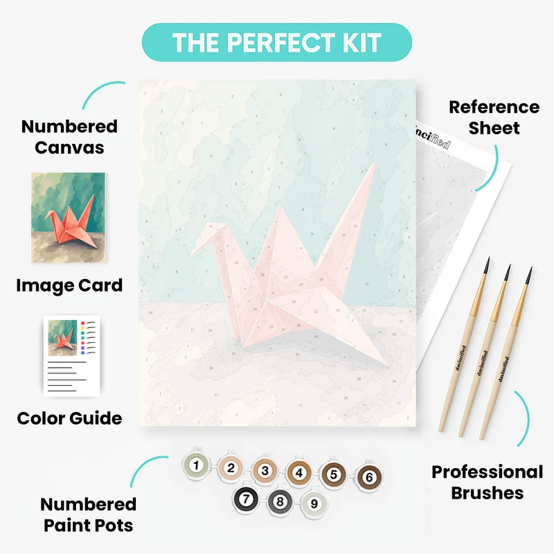 Coral Paper Crane - Paint by Numbers Kit