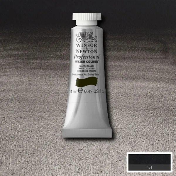 Winsor and Newton - Professional Artists' Watercolour - 14ml - Mars Black