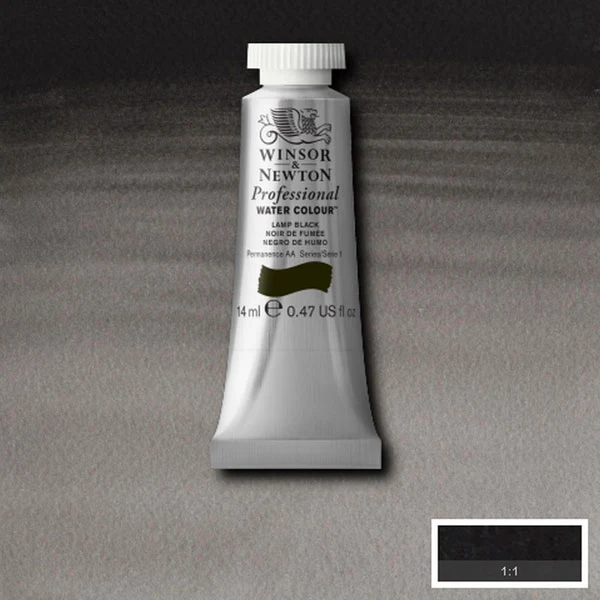 Winsor and Newton - Professional Artists' Watercolour - 14ml - Lamp Black