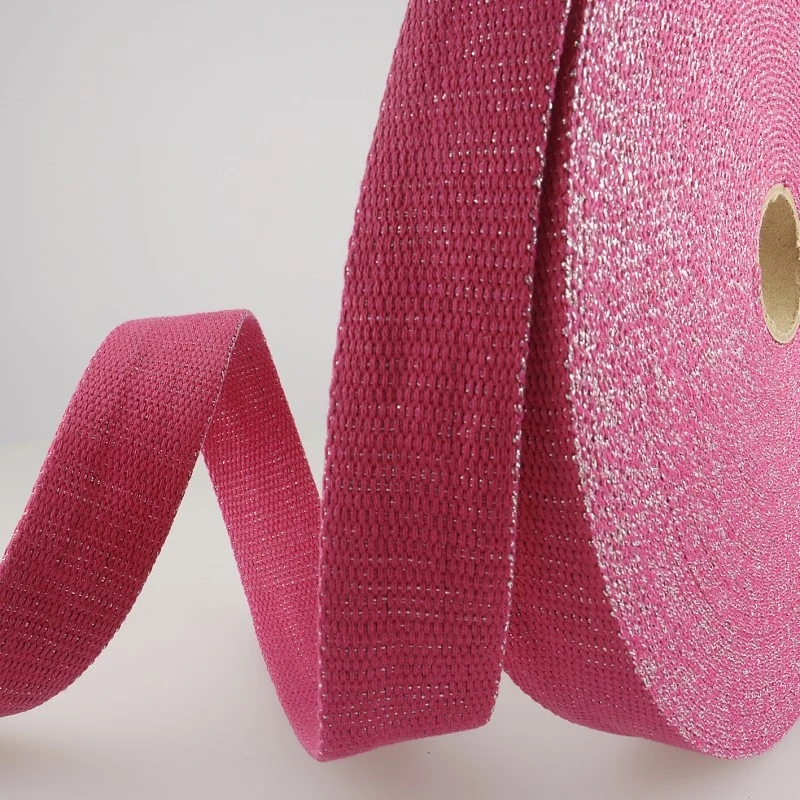 Gurtband 3cm pink Glitzer