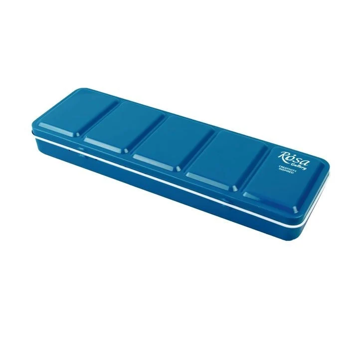 ROSA GALLERY Watercolor Paint Case, Metallic, Turquoise, 21 Pans