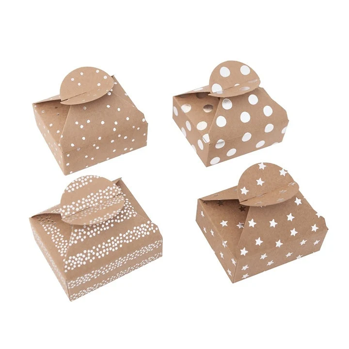 Silver Pattern Gift Boxes, 6 x 7.5 x 2.5 cm, Set of 4