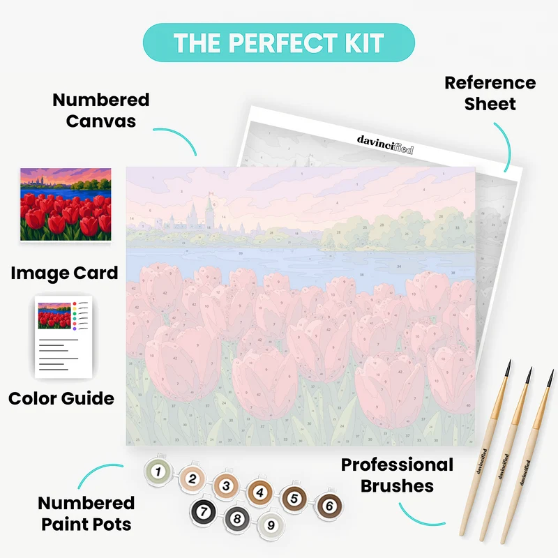 Tulips by the River - Paint by Numbers Kit