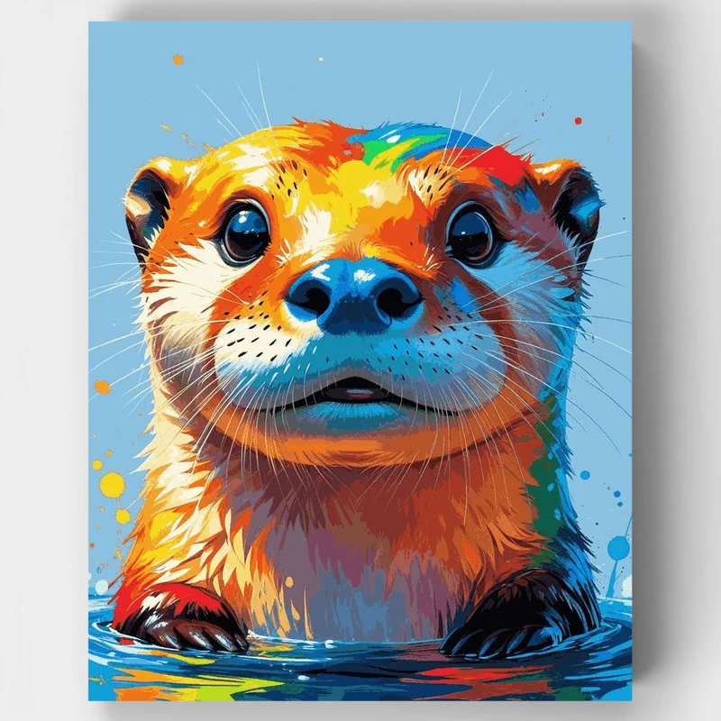 Colorful Otter - Paint by Numbers Kit