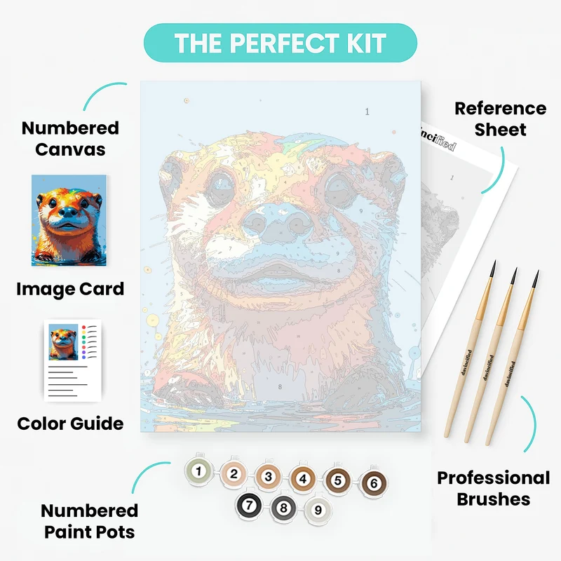 Colorful Otter - Paint by Numbers Kit