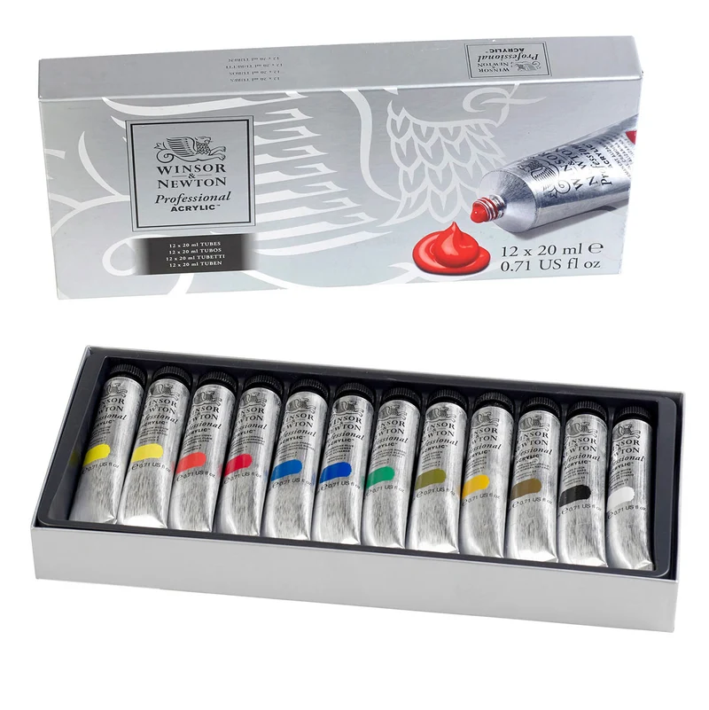 Winsor and Newton - Professional Artists' Acrylic Tube Set 12 x 20ml