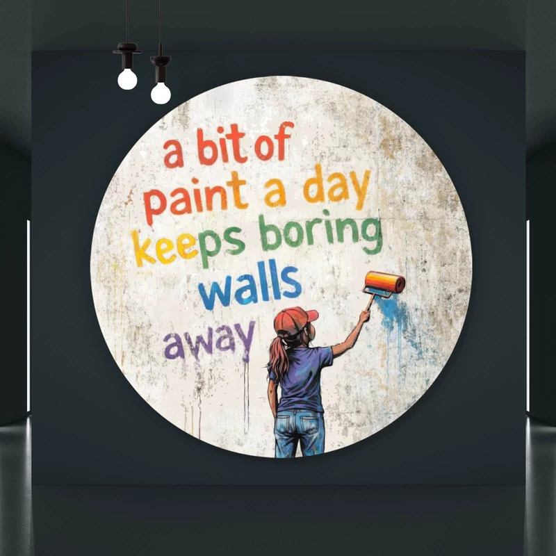 Aluminiumbild gebürstet Motivierendes Pop Art Kreis