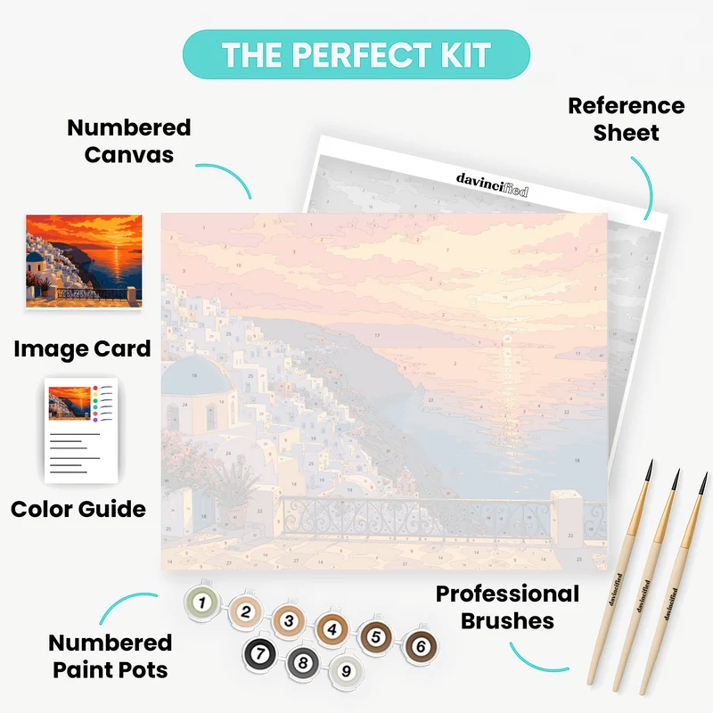 Santorini Dusk - Paint by Numbers Kit