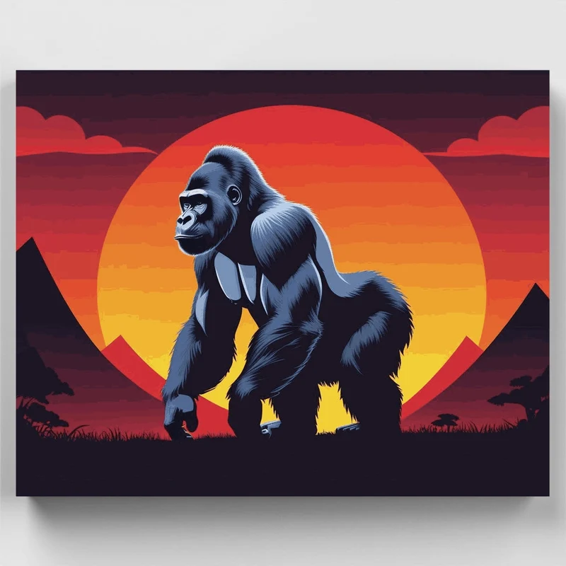 Gorilla at Sunset - Paint by Numbers Kit