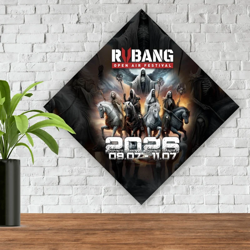 Aluminiumbild RVBANG 2026 Logo mit Reiter und Datum Raute