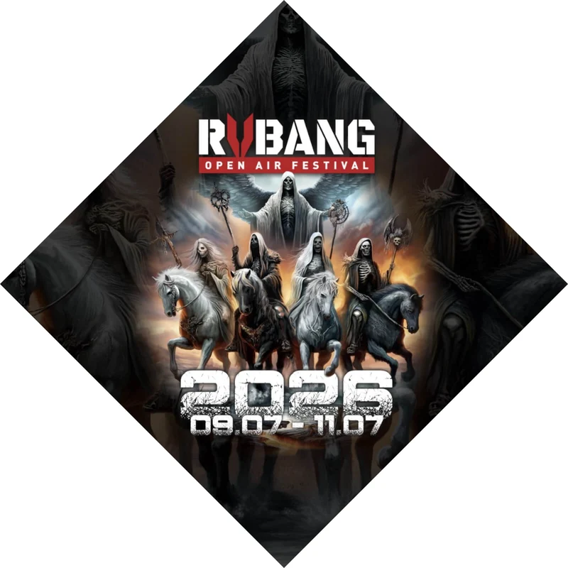 Leinwandbild RVBANG 2026 Logo mit Reiter und Datum Raute