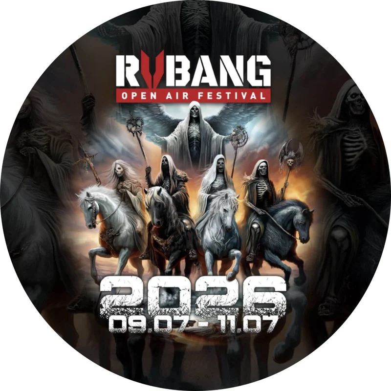 Aluminiumbild RVBANG 2026 Logo mit Reiter und Datum Kreis