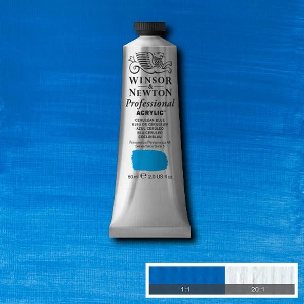 Winsor and Newton - Professional Artists' Acrylic Colour - 60ml - Cerulean Blue Chromium