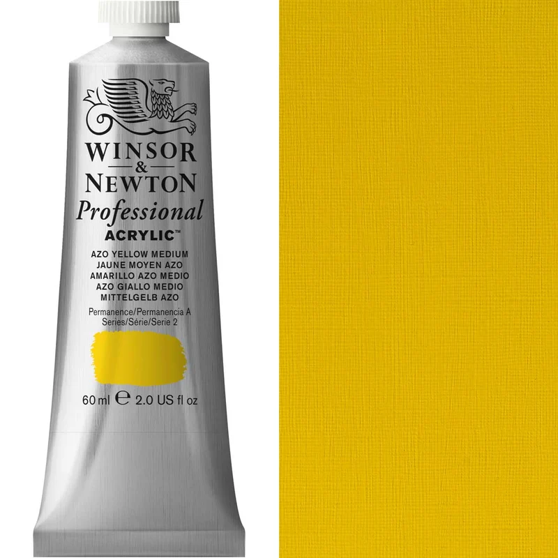 Winsor and Newton - Professional Artists' Acrylic Colour - 60ml - Azo Yellow Medium