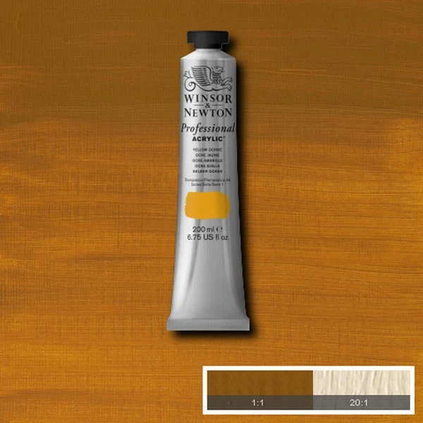 Winsor and Newton - Professional Artists' Acrylic Colour - 200ml - Yellow Ochre