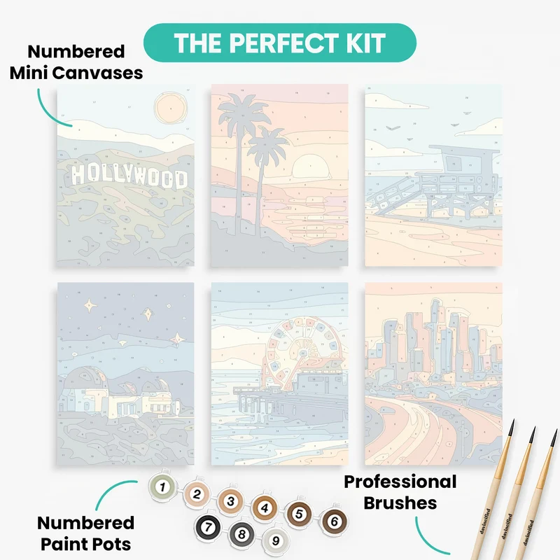 Los Angeles - Mini Paint by Numbers Set