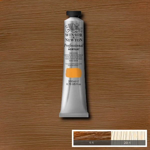 Winsor and Newton - Professional Artists' Acrylic Colour - 200ml - Raw Sienna