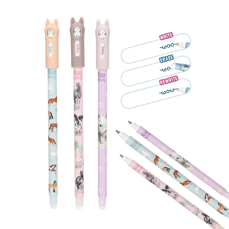 Miss Melody Radierbare Gelstifte mit Pferde-Kappen (1 Stift)