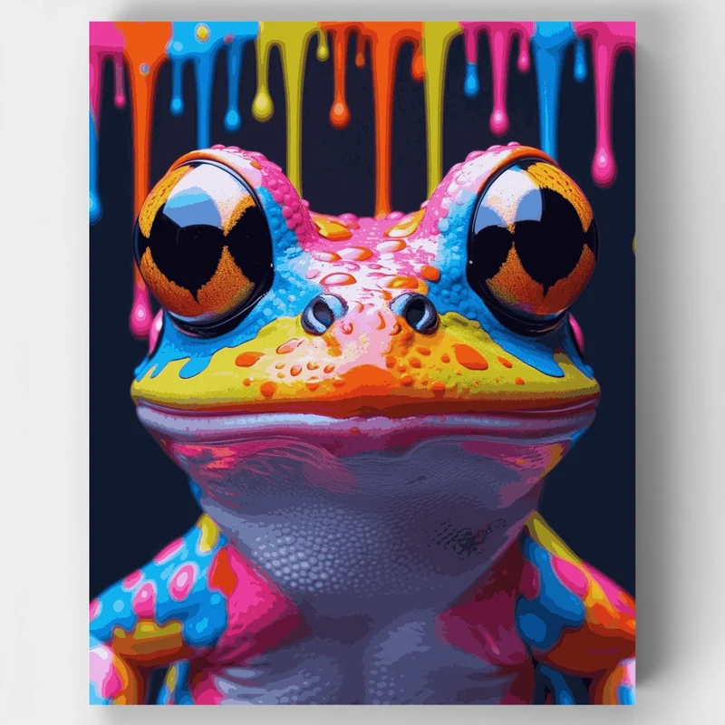 Neon Pop Art Frog - Paint by Numbers Kit