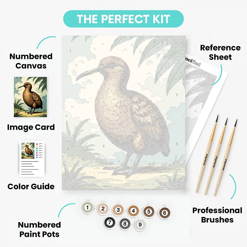 Kiwi Bird in Tropical Landscape - Paint by Numbers Kit