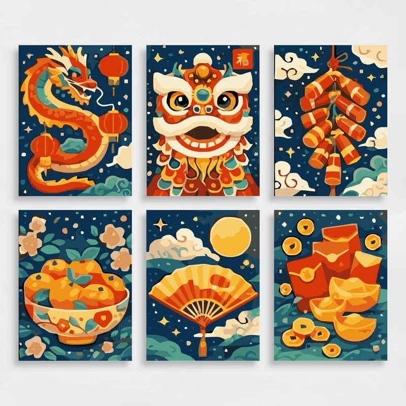 Chinese New Year - Mini Paint by Numbers Set