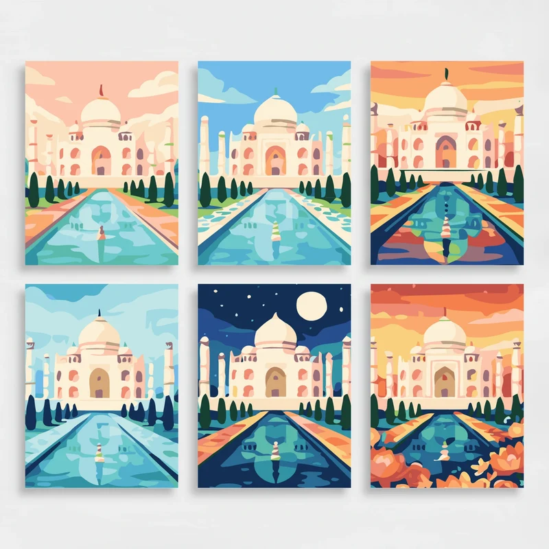 Taj Mahal - Mini Paint by Numbers Set
