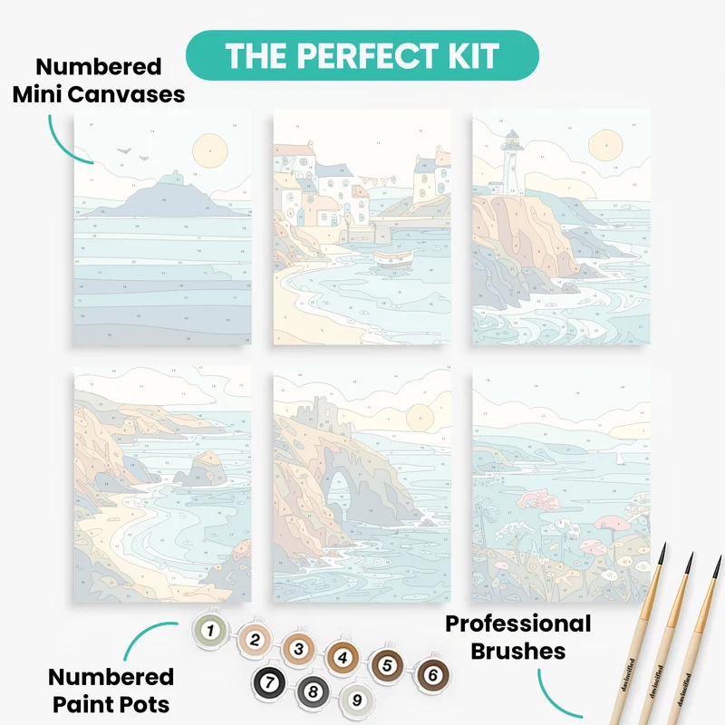 Coastal Escapes - Mini Paint by Numbers Set