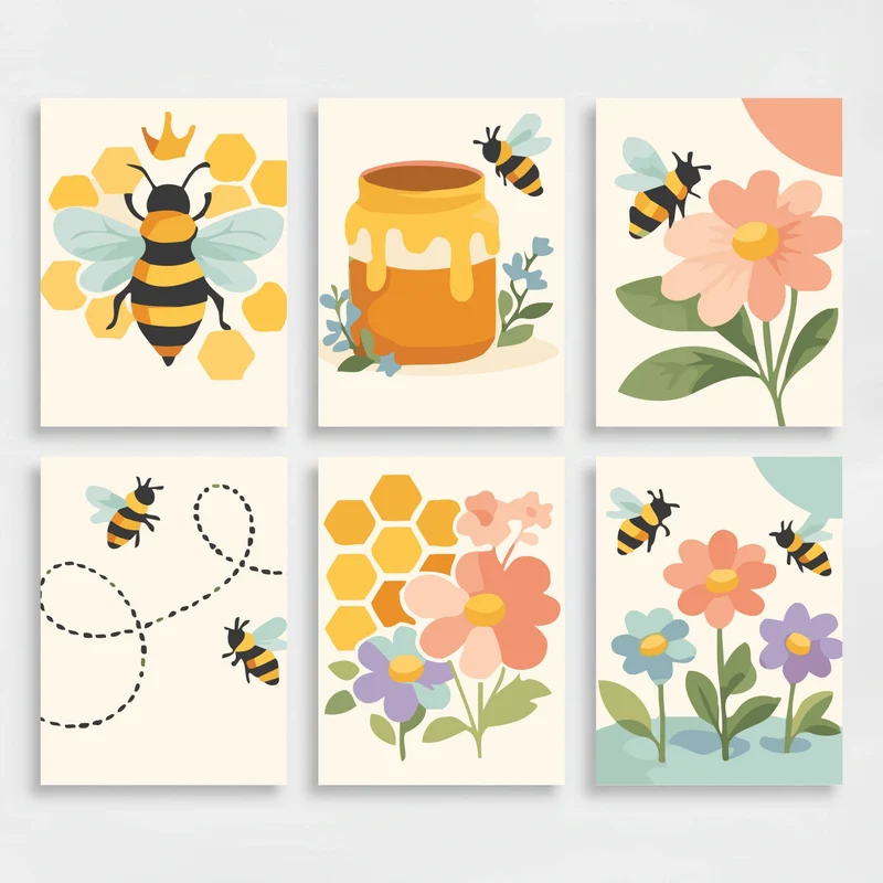 Bees - Mini Paint by Numbers Set